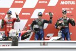 Maverick Vinales (Yamaha), Fabio Quartararo (Yamaha) und Francesco Bagnaia (Ducati) 