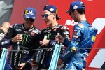 Maverick Vinales (Yamaha), Fabio Quartararo (Yamaha) und Joan Mir (Suzuki) 