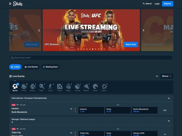 Stake.com Online-Wetten Dashboard Stake.com Online-Wetten Dashboard