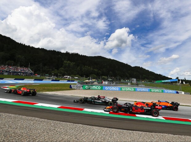 Max Verstappen, Lewis Hamilton, Sergio Perez, Lando Norris, Valtteri Bottas im Steiermark-Grand-Prix 2021 in Spielberg