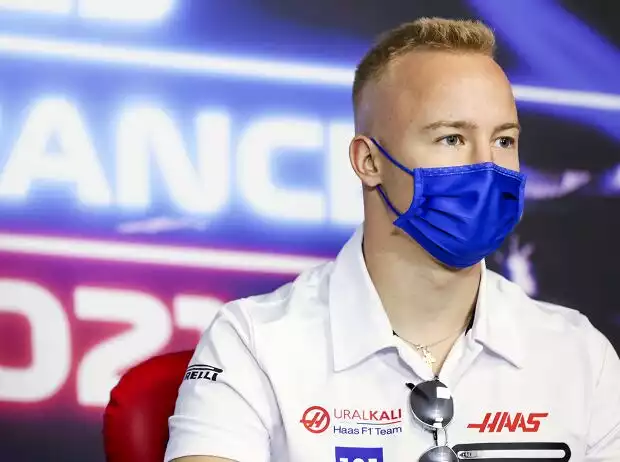 Titel-Bild zur News: Nikita Masepin (Haas) in der Pressekonferenz vor dem Großen Preis von Frankreich in Le Castellet