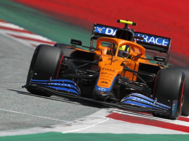 Lando Norris im McLaren MCL35M im Qualifying zum Österreich-Grand-Prix der Formel 1 2021 in Spielberg Lando Norris im McLaren MCL35M im Qualifying zum Österreich-Grand-Prix der Formel 1 2021 in Spielberg