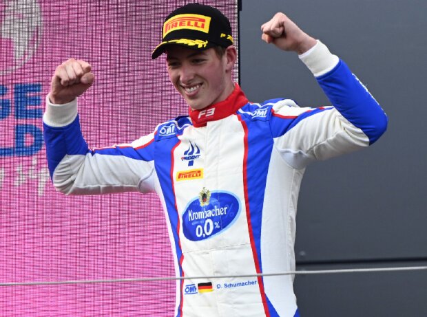 Titel-Bild zur News: David Schumacher feiert in Spielberg (Österreich) seinen ersten Formel-3-Sieg