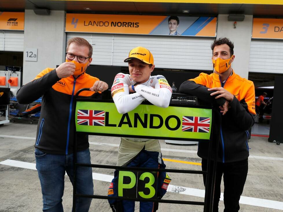 Andreas Seidl, Lando Norris, Daniel Ricciardo
