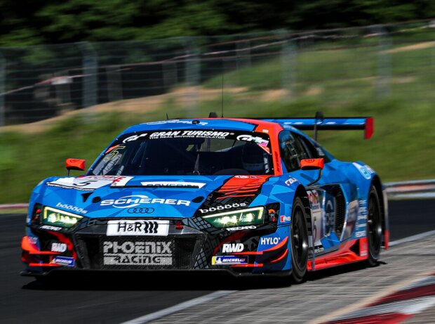 Audi R8 LMS des Teams Phoenix beim Rennen der Nürburgring-Langstrecken-Serie (NLS) Audi R8 LMS des Teams Phoenix beim Rennen der Nürburgring-Langstrecken-Serie (NLS)