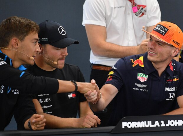 George Russell, Valtteri Bottas, Max Verstappen George Russell, Valtteri Bottas, Max Verstappen