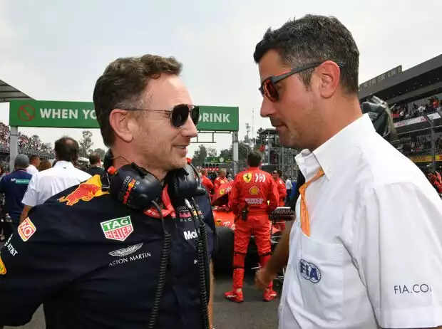 Red-Bull-Teamchef Christian Horner und FIA-Rennleiter Michael Masi vor dem Formel-1-Rennen in Mexiko 2019 Titel-Bild zur News: Red-Bull-Teamchef Christian Horner und FIA-Rennleiter Michael Masi vor dem Formel-1-Rennen in Mexiko 2019