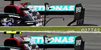 Die Mercedes-Heckflügel von Lewis Hamilton und Valtteri Bottas beim Formel-1-Rennen in Silverstone im Vergleich