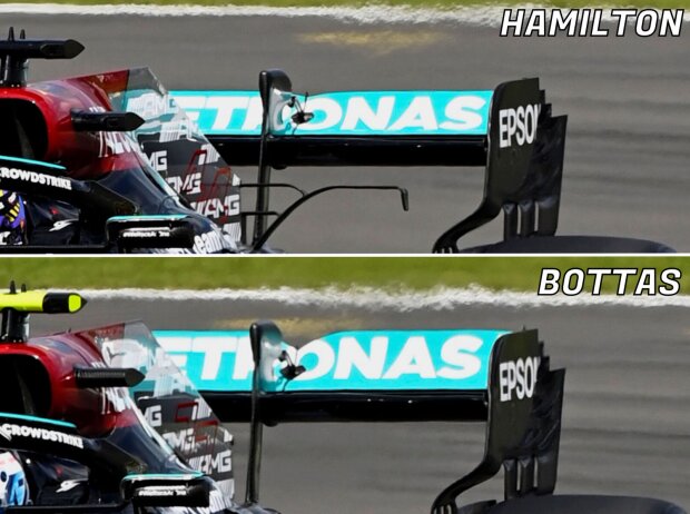 Titel-Bild zur News: Die Mercedes-Heckflügel von Lewis Hamilton und Valtteri Bottas beim Formel-1-Rennen in Silverstone im Vergleich