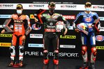 Michael Ruben Rinaldi, Jonathan Rea und Toprak Razgatlioglu 