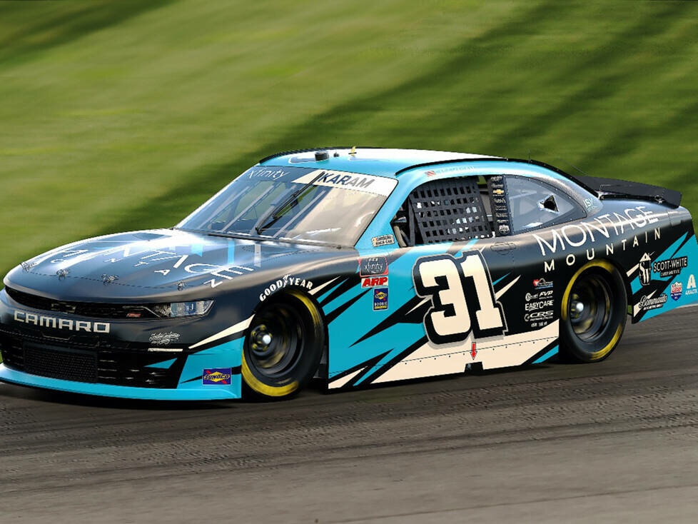 Sage Karam im NASCAR Xfinity-Auto (Computergrafik)