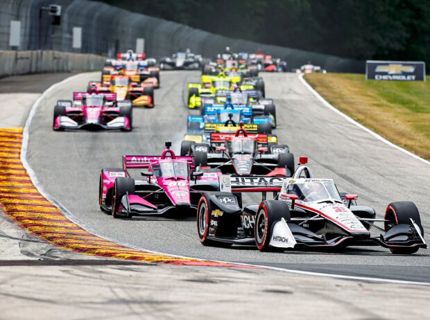 IndyCar-Action auf der Rennstrecke Road America in Elkhart Lake