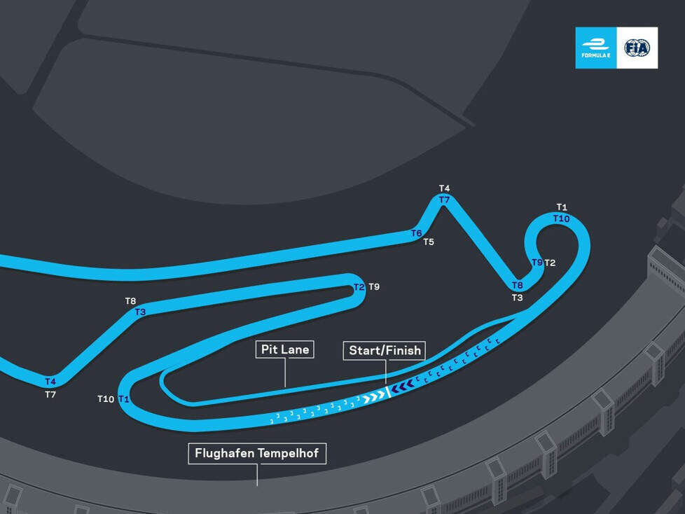 Streckenlayout für die beiden Rennen beim Formel-E-Finale 2021 in Berlin-Tempelhof