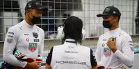 Andre Lotterer und Pascal Wehrlein im Gespräch an der Rennstrecke der Formel E