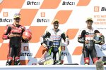 Romano Fenati (Max Racing), Jeremy Alcoba (Gresini) und Tatsuki Suzuki (SIC58) 