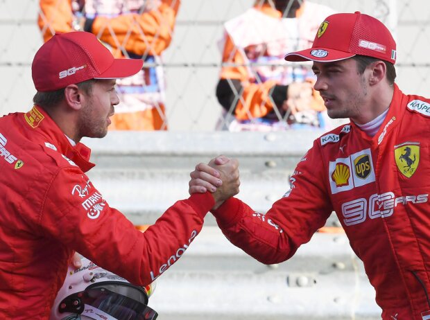 Titel-Bild zur News: Sebastian Vettel, Charles Leclerc