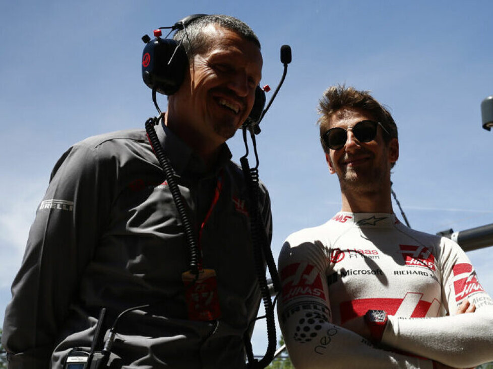 Haas-Teamchef Günther Steiner und Romain Grosjean in Kanada