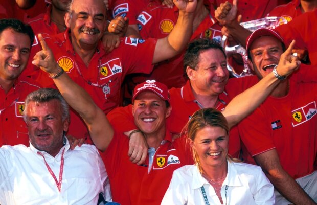 Michael Schumacher Jean Todt Rubens Barrichello Ferrari Ferrari F1 ~Michael Schumacher, Jean Todt und Rubens Barrichello ~ 