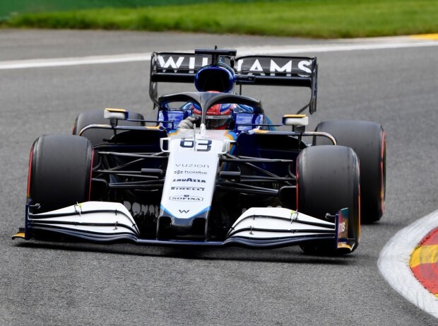 Titel-Bild zur News: George Russell im Williams FW43B im Freien Training zum Grand Prix von Belgien der Formel 1 2021 in Spa-Francorchamps