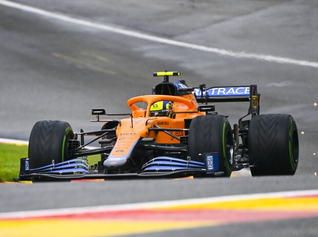 Titel-Bild zur News: Lando Norris (McLaren) im Freien Training zum Formel-1-Rennen von Spa-Francorchamps 2021
