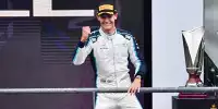 George Russell (Williams) bei der Siegerehrung nach dem Großen Preis von Belgien der Formel 1 in Spa-Francorchamps
