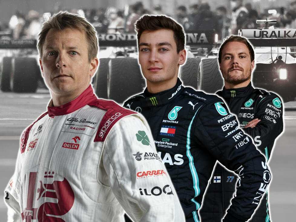 George Russell, Kimi Räikkönen, Valtteri Bottas