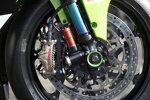 Brembo-Bremsen und Showa-Gabel an der Kawasaki