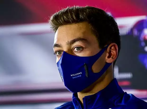 Williams-Fahrer George Russell in der Pressekonferenz vor dem Grand Prix von Italien der Formel 1 2021 in Monza Titel-Bild zur News: Williams-Fahrer George Russell in der Pressekonferenz vor dem Grand Prix von Italien der Formel 1 2021 in Monza