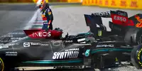 Lewis Hamilton (Mercedes) und Max Verstappen (Red Bull) nach ihrem Crash beim Grand Prix von Italien in Monza 2021