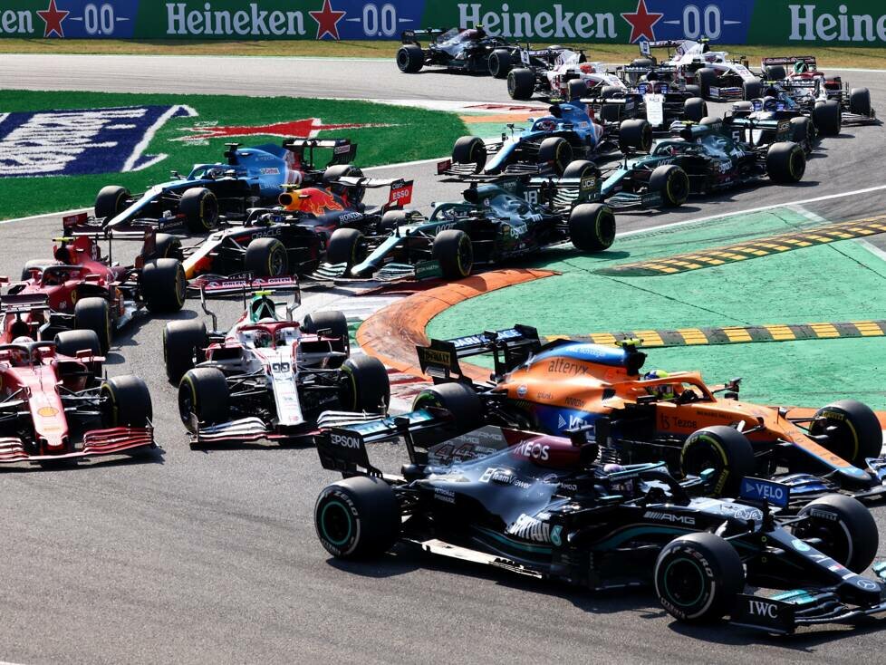 Lewis Hamilton, Lando Norris, Antonio Giovinazzi, Charles Leclerc, Carlos Sainz