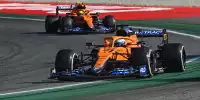 Daniel Ricciardo führt vor seinem McLaren-Teamkollegen Lando Norris beim Grand Prix von Italien in Monza 2021