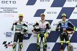 Romano Fenati (Max Racing), Dennis Foggia (Leopard) und Niccolo Antonelli (Avintia) 