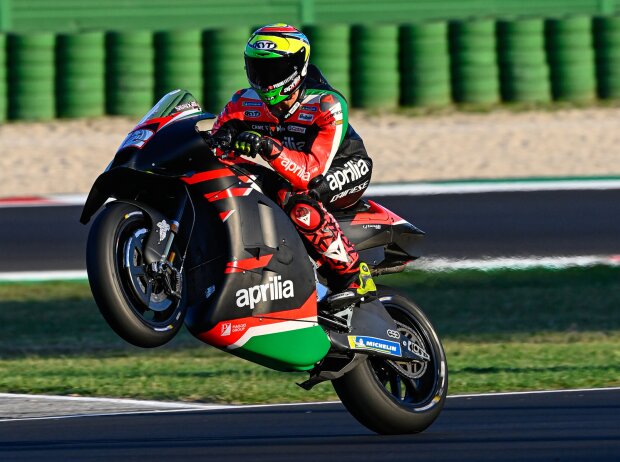 Lorenzo Savadori auf Aorilia für 2022 beim Misano-Test im September 2021 Lorenzo Savadori auf Aorilia für 2022 beim Misano-Test im September 2021