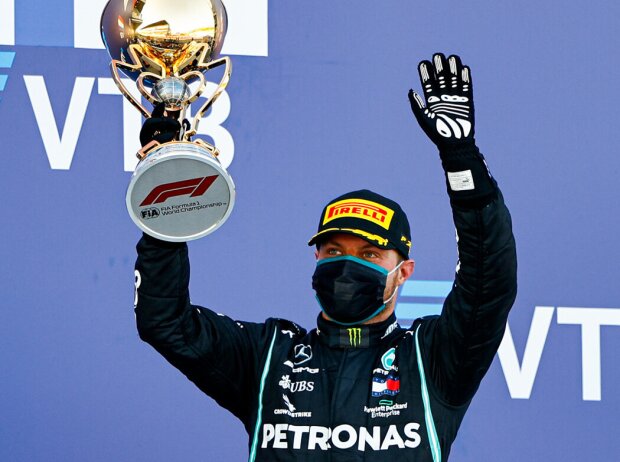 Titel-Bild zur News: Valtteri Bottas (Mercedes) feiert den Sieg beim Formel-1-Rennen von Russland in Sotschi 2020