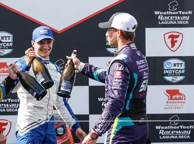 Romain Grosjean, Colton Herta, Alex Palou Titel-Bild zur News: Romain Grosjean, Colton Herta, Alex Palou
