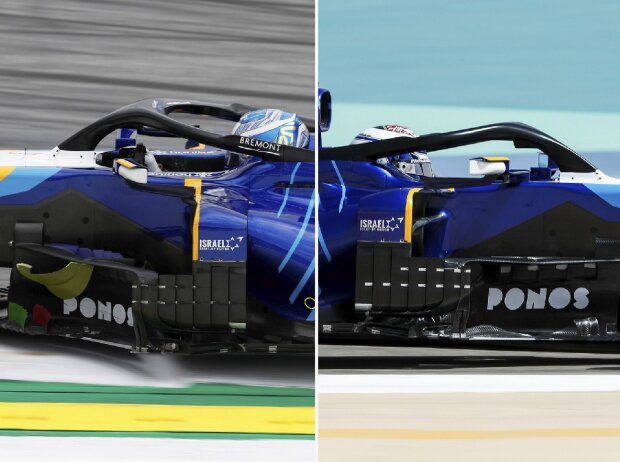 Neu (links) und alt (rechts): Windabweiser am Williams FW43B in der Formel-1-Saison 2021