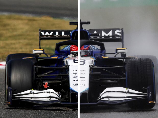 Frontflügel-Vergleich am Williams FW43B aus der Formel-1-Saison 2021