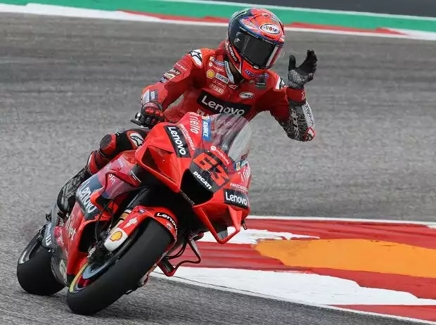 Titel-Bild zur News: Nach Aragon und Misano erobert Francesco Bagnaia auch in Austin die Poleposition.
