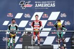 Izan Guevara (Aspar), Dennis Foggia (Leopard) und John McPhee (Petronas Sprinta) 