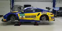 Der Porsche 911 GT3 R von MRS-GT Racing mit den Fahrern Martin Ragginger und Maximilian Hackländer im neuen Design für das ADAC GT Masters