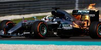 Lewis Hamilton (Mercedes) hat beim Formel-1-Rennen in Malaysia 2016 einen Motorschaden