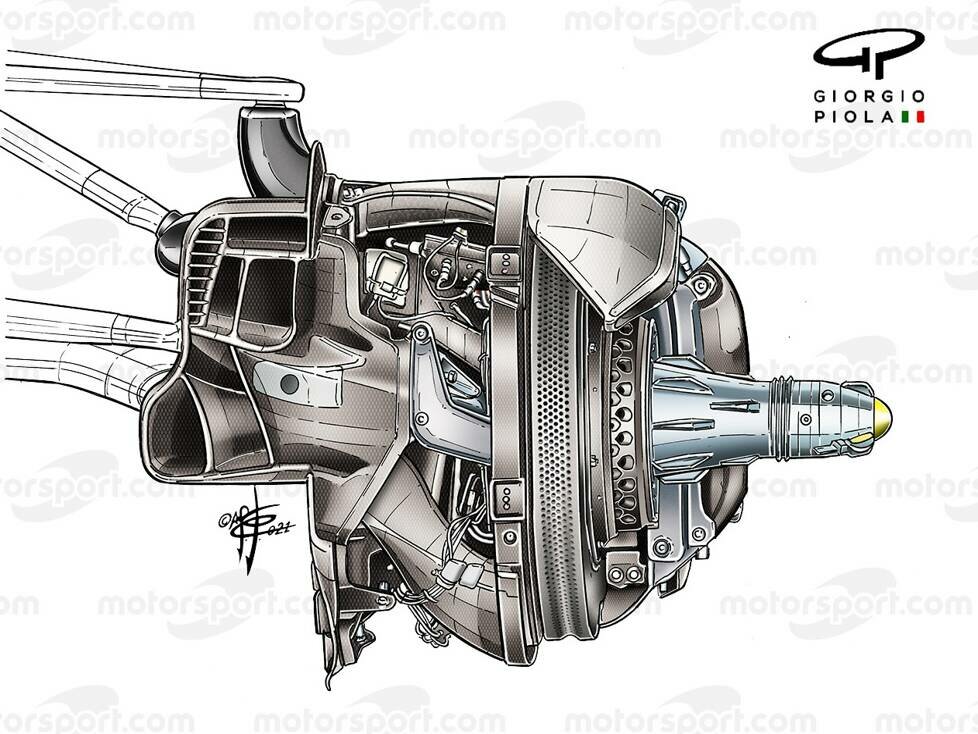 Bremsbelüftung in der Formel 1 am Mercedes W12
