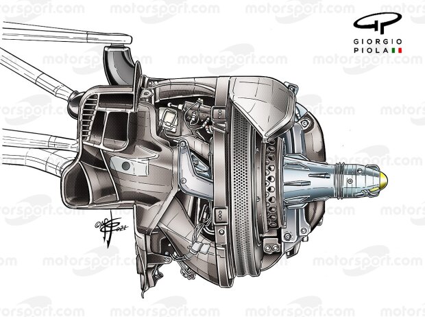 Bremsbelüftung in der Formel 1 am Mercedes W12