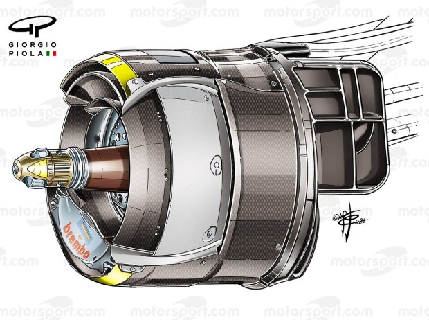 Formel-1-Bremsanlage am Red Bull RB16B von 2021