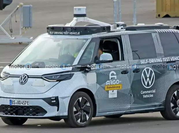 VW ID. Buzz (2022) auf neuen Erlkönigbildern Titel-Bild zur News: VW ID. Buzz (2022) auf neuen Erlkönigbildern