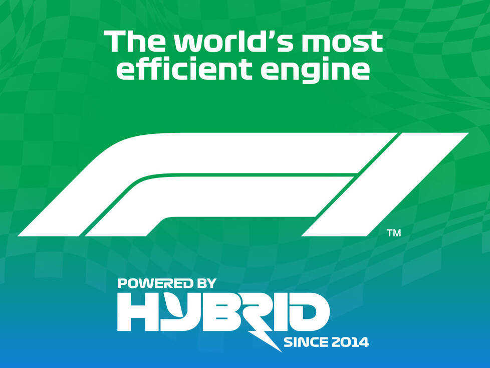 F1-Logo: Der effizientes Motor der Welt, powered by Hybrid seit 2014