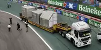 Frachtcontainer vor dem Formel-1-Rennen in Brasilien