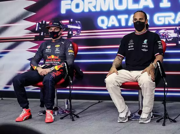 Max Verstappen, Lewis Hamilton Titel-Bild zur News: Max Verstappen, Lewis Hamilton