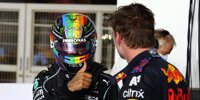 Max Verstappen (Red Bull) und Lewis Hamilton (Mercedes) beim Formel-1-Rennen in Katar 2021