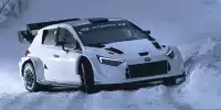 Hyundai i20 Rally1 Hybrid bei Testfahrten im Elsass im November 2021